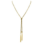 Jay Feder 14K Yellow Gold Black Narl lariat Necklace - Jay Feder Jewelers