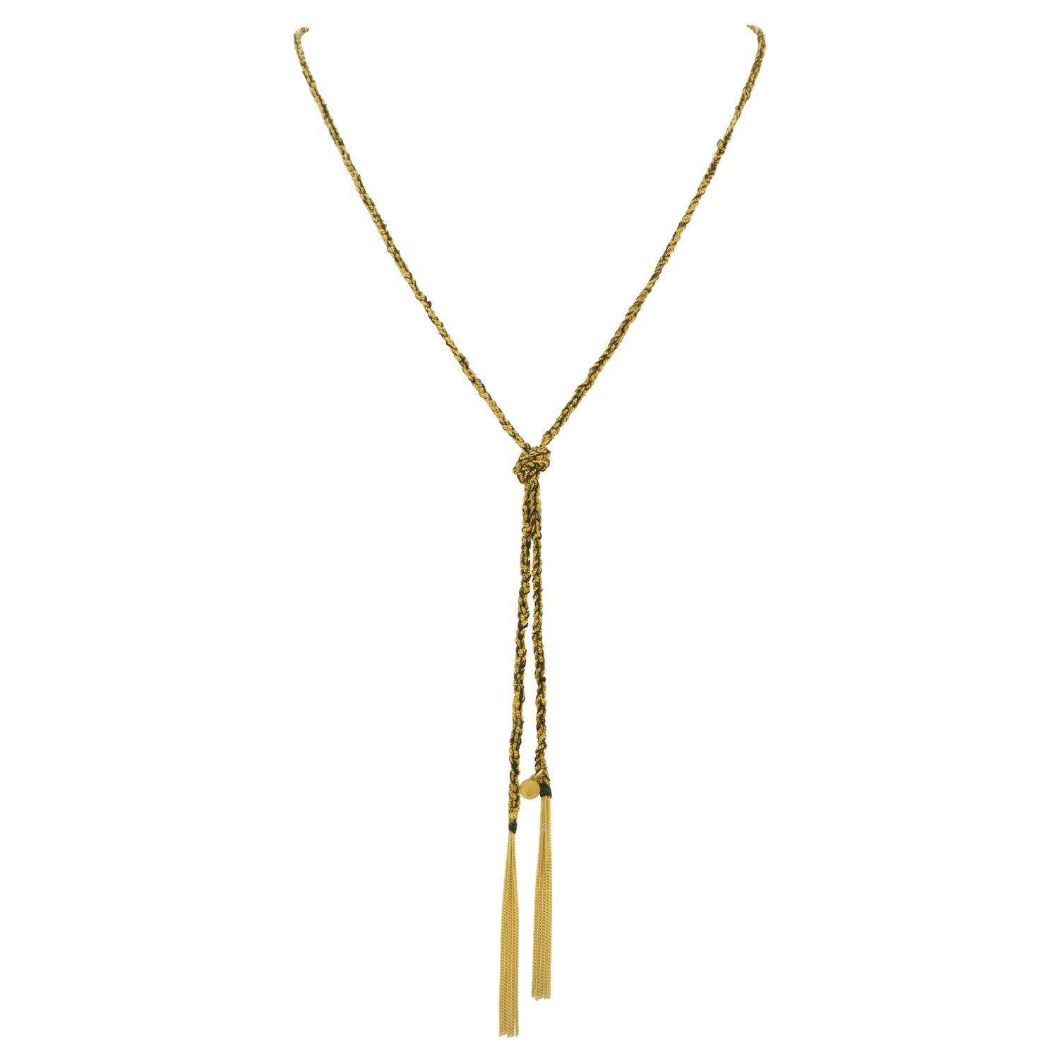 Jay Feder 14K Yellow Gold Black Narl lariat Necklace - Jay Feder Jewelers