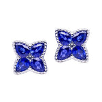 JAY FEDER 18K WHITE GOLD SAPPHIRE AND DIAMOND EARRINGS