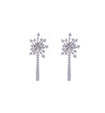 JAY FEDER 14K WHITE GOLD DIAMOND BURST HOOP EARRINGS
