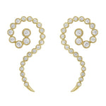 JAY FEDER 14K YELLOW GOLD DIAMOND SWIRL EARRINGS