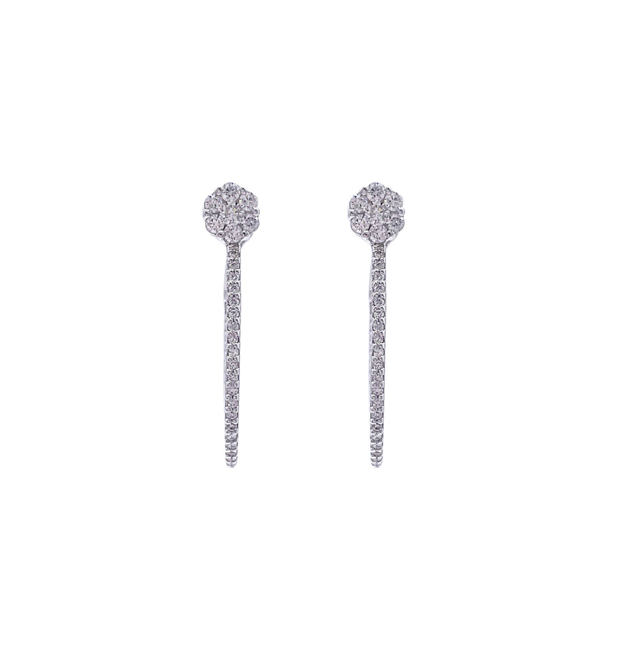 JAY FEDER 14K WHITE GOLD DIAMOND EARRINGS