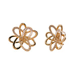 SOFRAGEM 18K YELLOW GOLD DIAMOND FLOWER EARRINGS
