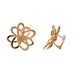 SOFRAGEM 18K YELLOW GOLD DIAMOND FLOWER EARRINGS