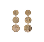 Jay Feder 14k Yellow Gold Diamond 3 Disk Drop Dangle Earrings