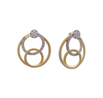 Jay Feder 14k Two Tone Diamond Fancy Wire Circle Earrings