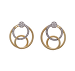 Jay Feder 14k Two Tone Diamond Fancy Wire Circle Earrings