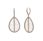 Jay Feder 14k Yellow Gold Diamond Chain Pear Shape Drop Dangle Earrings