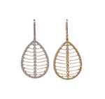 Jay Feder 14k Yellow Gold Diamond Chain Pear Shape Drop Dangle Earrings