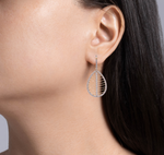 Jay Feder 14k Yellow Gold Diamond Chain Pear Shape Drop Dangle Earrings