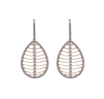 Jay Feder 14k Yellow Gold Diamond Chain Pear Shape Drop Dangle Earrings