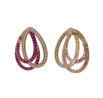 Jay Feder 14k Yellow Gold Ruby and Diamond Drop Earrings