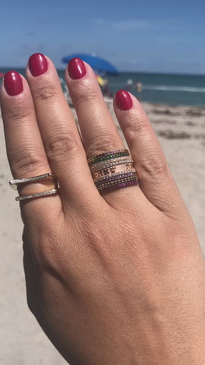 Khai Khai 18k yellow gold Pink Sapphire Band Ring