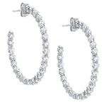 Jay Feder 14K White Gold Diamond Hoop Earrings