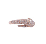 JAY FEDER 14K ROSE GOLD DIAMOND PEAR HALO RING