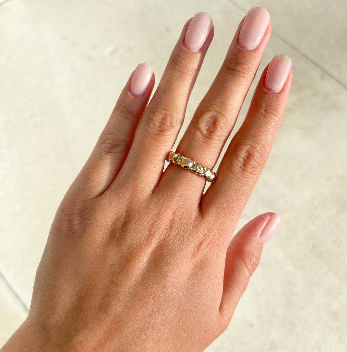 Luisa Alexander 14K Yellow Gold Diamond Goldstone Eternity Band