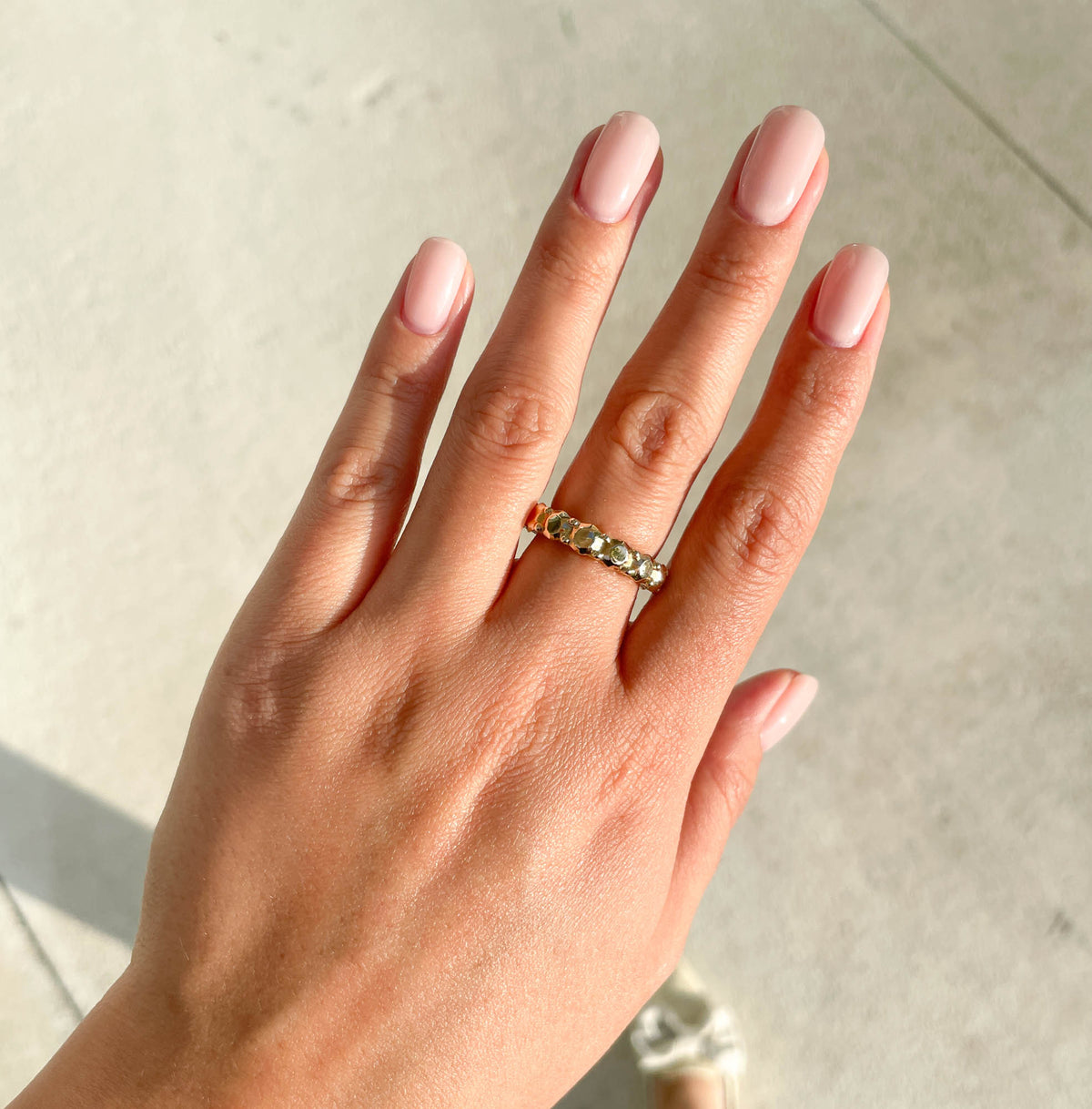 Luisa Alexander 14K Yellow Gold Diamond Goldstone Eternity Band