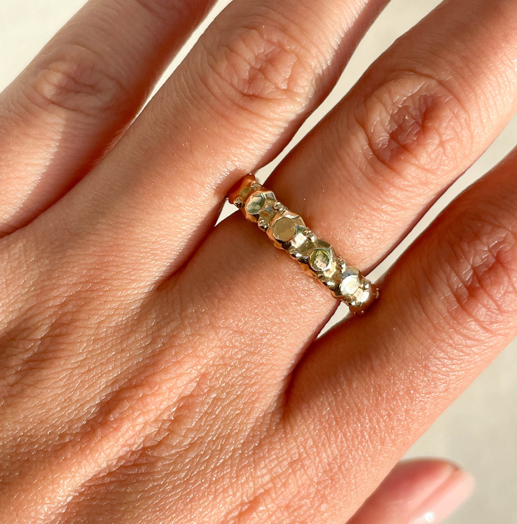 Luisa Alexander 14K Yellow Gold Diamond Goldstone Eternity Band