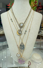 Moritz Glik 18K Rose Gold Diamond Lavender White Sapphire Shaker Necklace