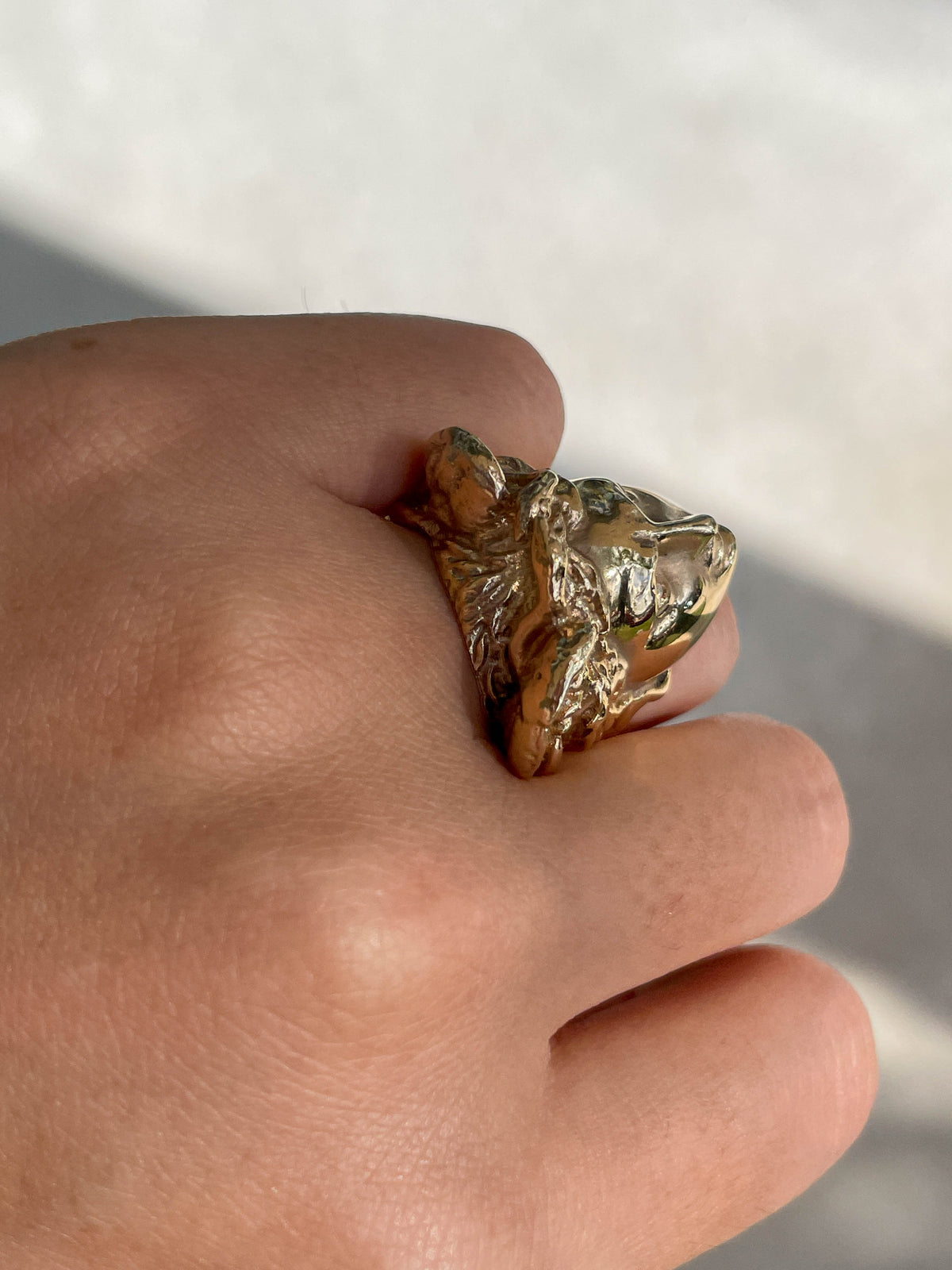 Jay Feder 18 K Yellow Gold Versace-Style Face Ring