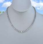 JAY FEDER 18K WHITE GOLD DIAMOND GRADUATED NECKLACE