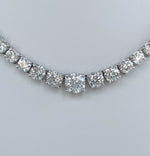 JAY FEDER 18K WHITE GOLD DIAMOND GRADUATED NECKLACE