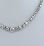JAY FEDER 18K WHITE GOLD DIAMOND GRADUATED NECKLACE