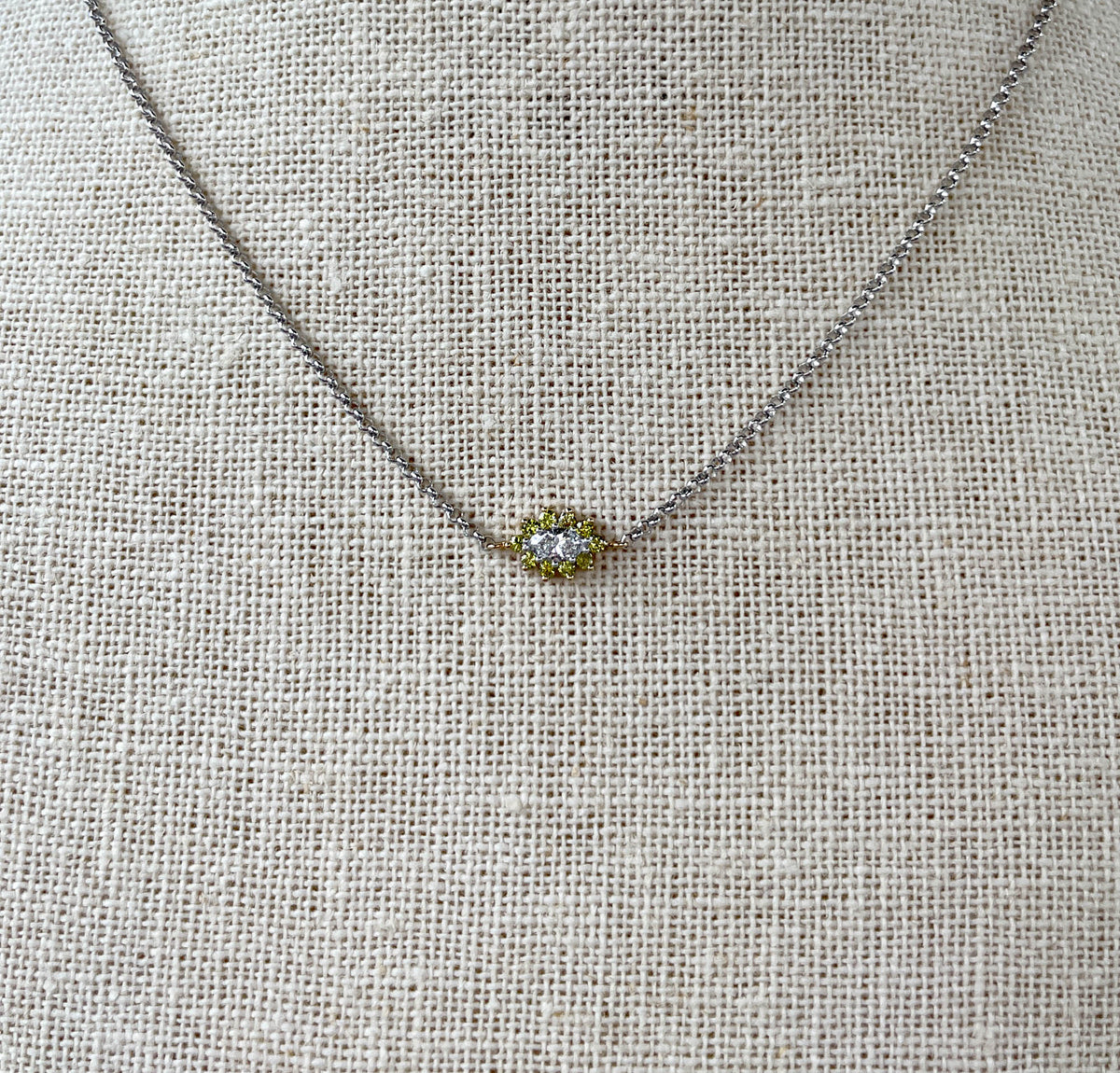 JAY FEDER 14K TWO TONE GOLD DIAMOND PENDANT NECKLACE