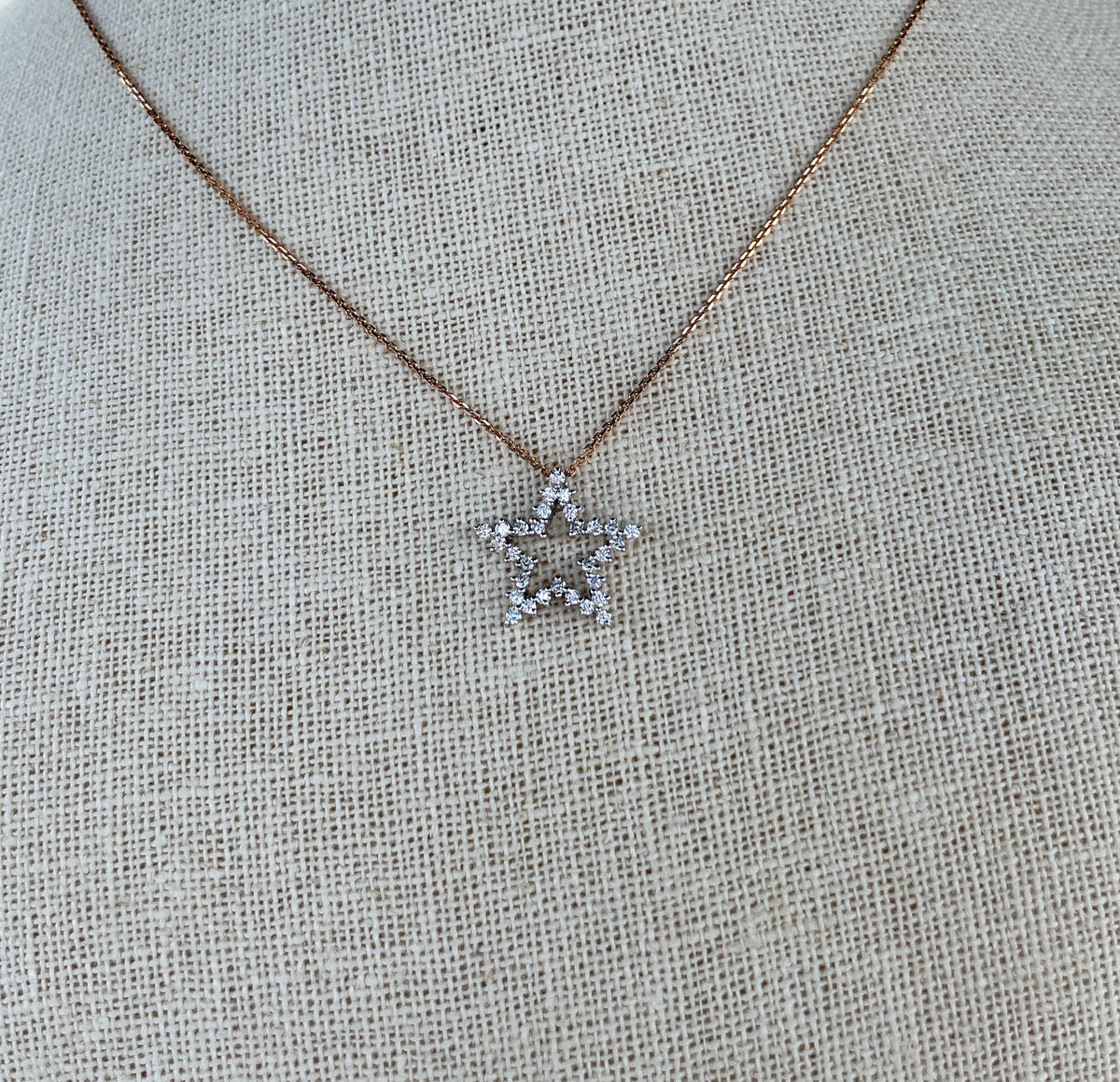 Jay Feder 14K White Gold & Diamond Five Point Star Necklace
