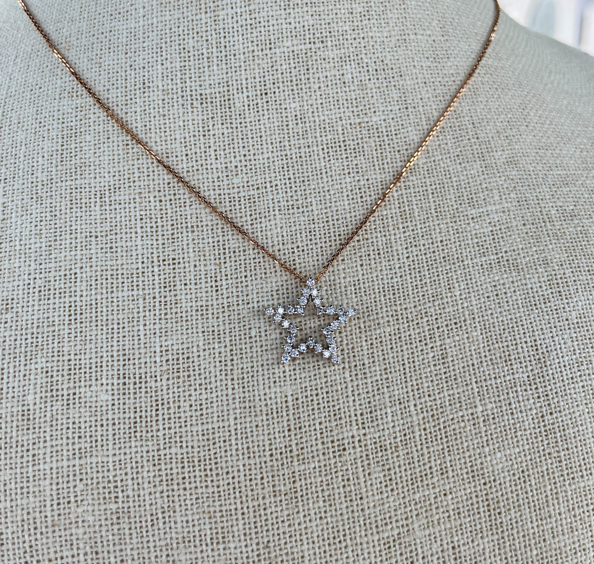 Jay Feder 14K White Gold & Diamond Five Point Star Necklace