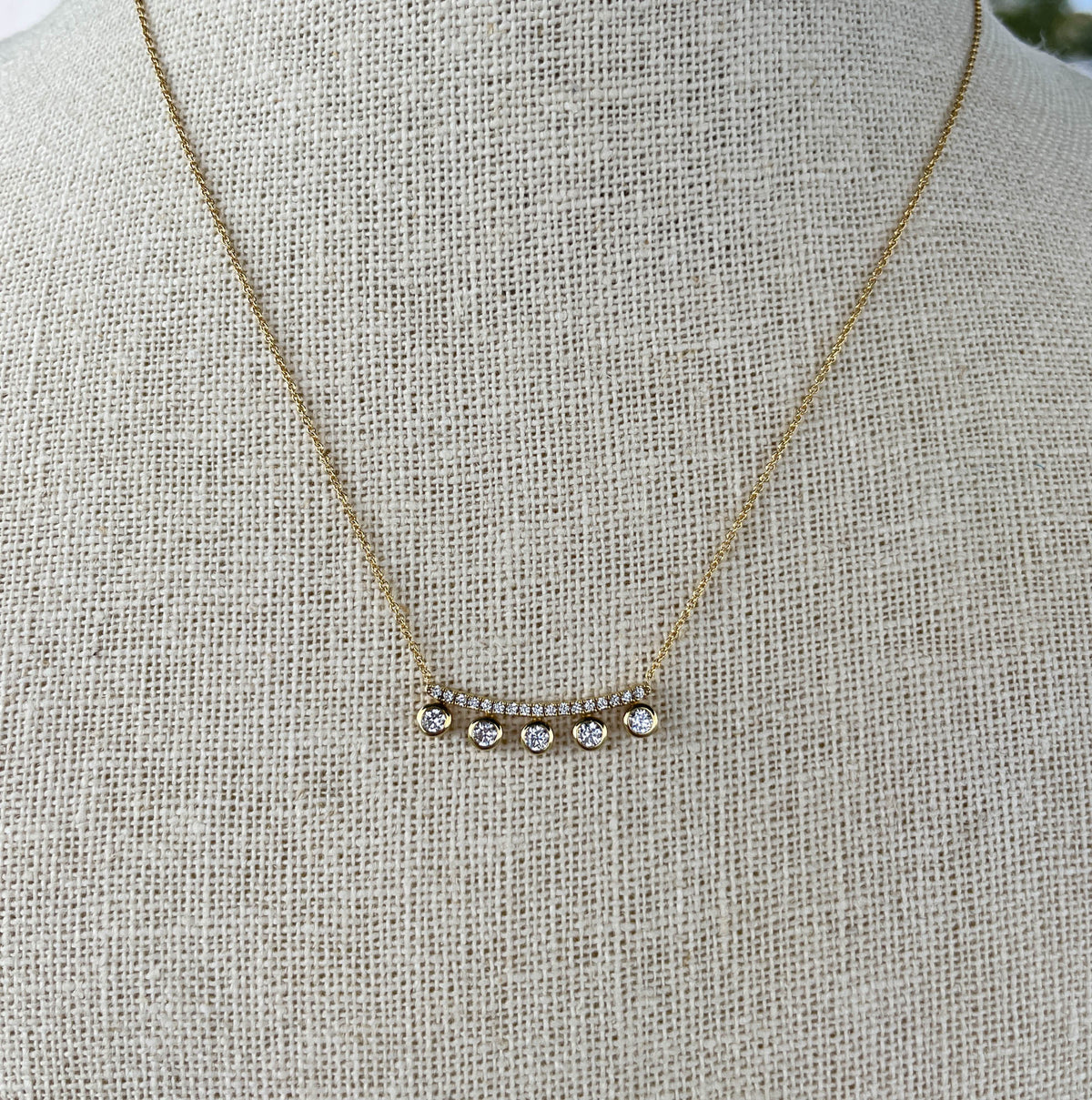 Khai Khai 18k Yellow Gold Diamond Crown Necklace