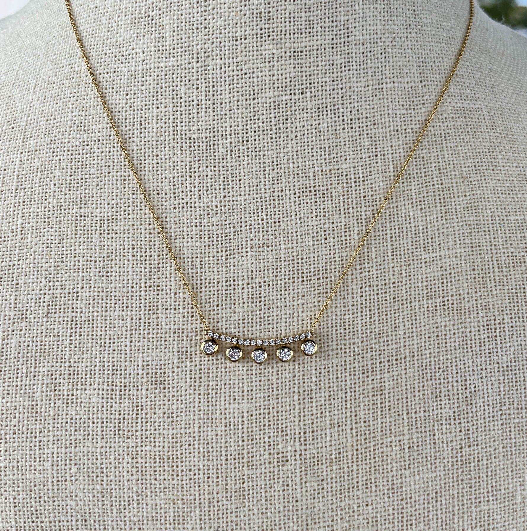 Khai Khai 18k Yellow Gold Diamond Crown Necklace
