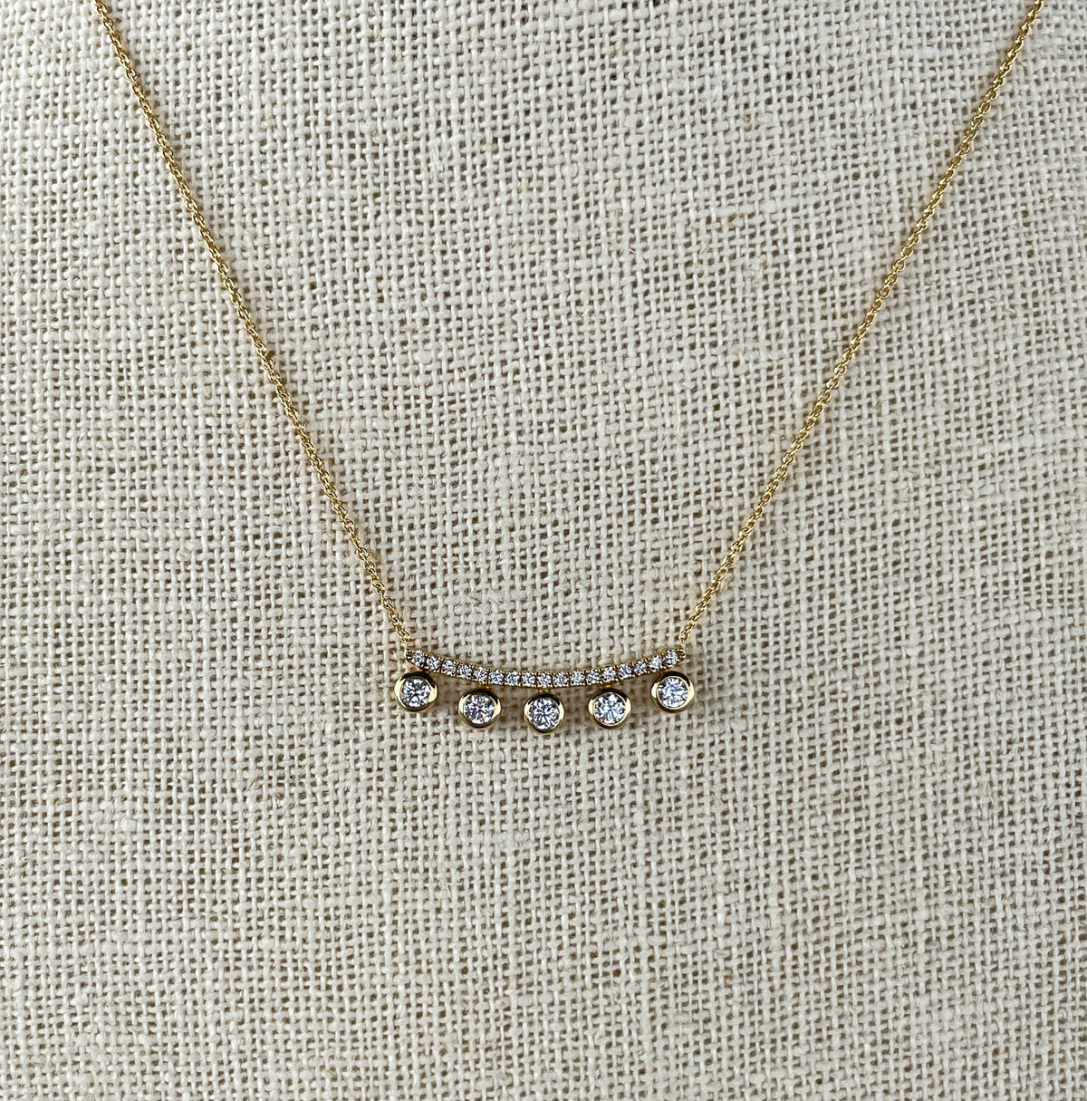 Khai Khai 18k Yellow Gold Diamond Crown Necklace