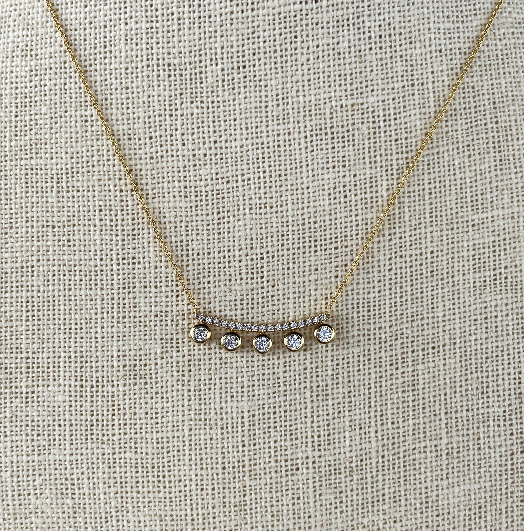 Khai Khai 18k Yellow Gold Diamond Crown Necklace