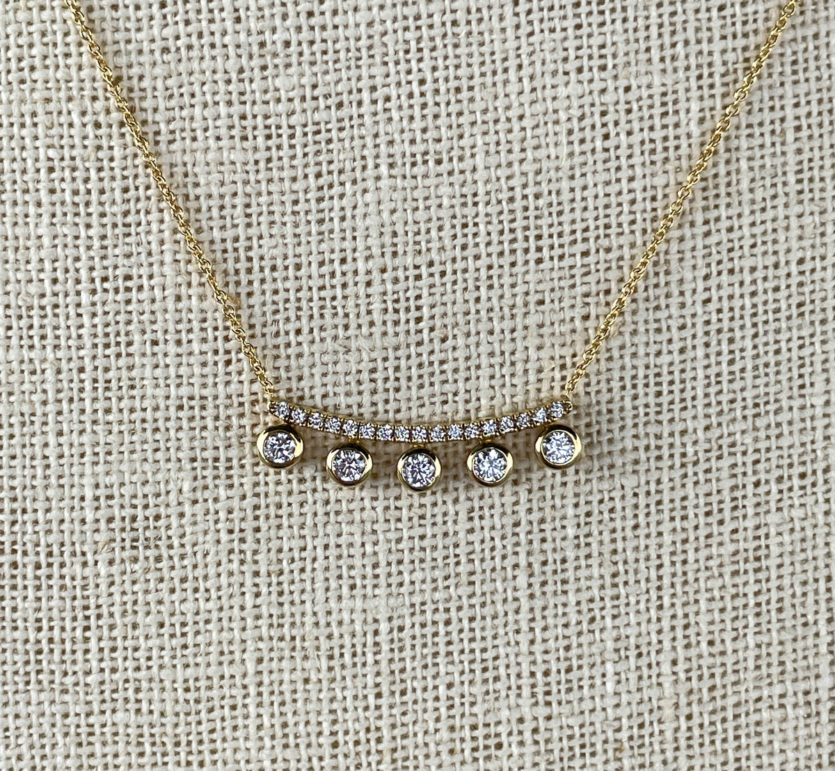 Khai Khai 18k Yellow Gold Diamond Crown Necklace