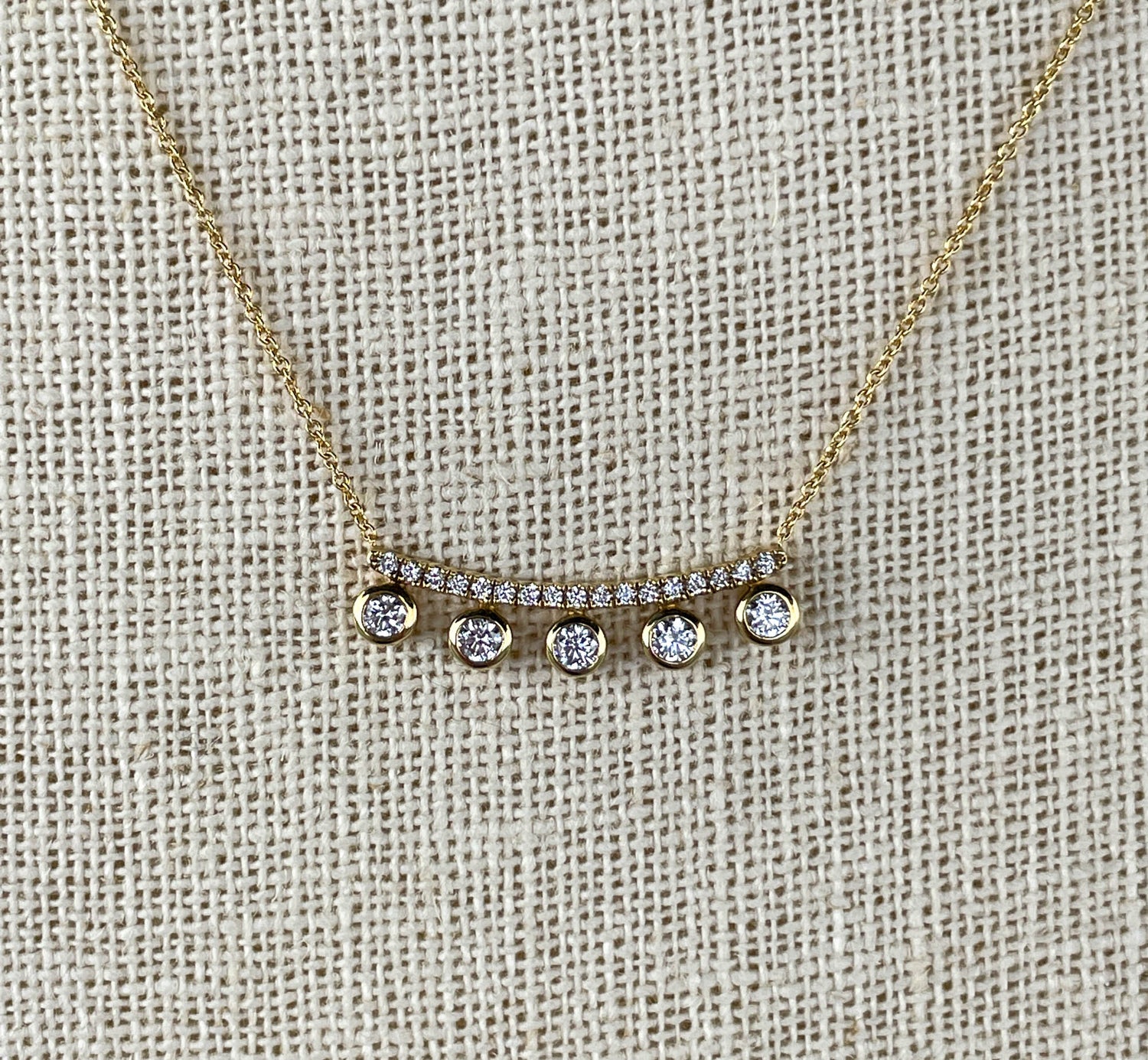 Khai Khai 18k Yellow Gold Diamond Crown Necklace