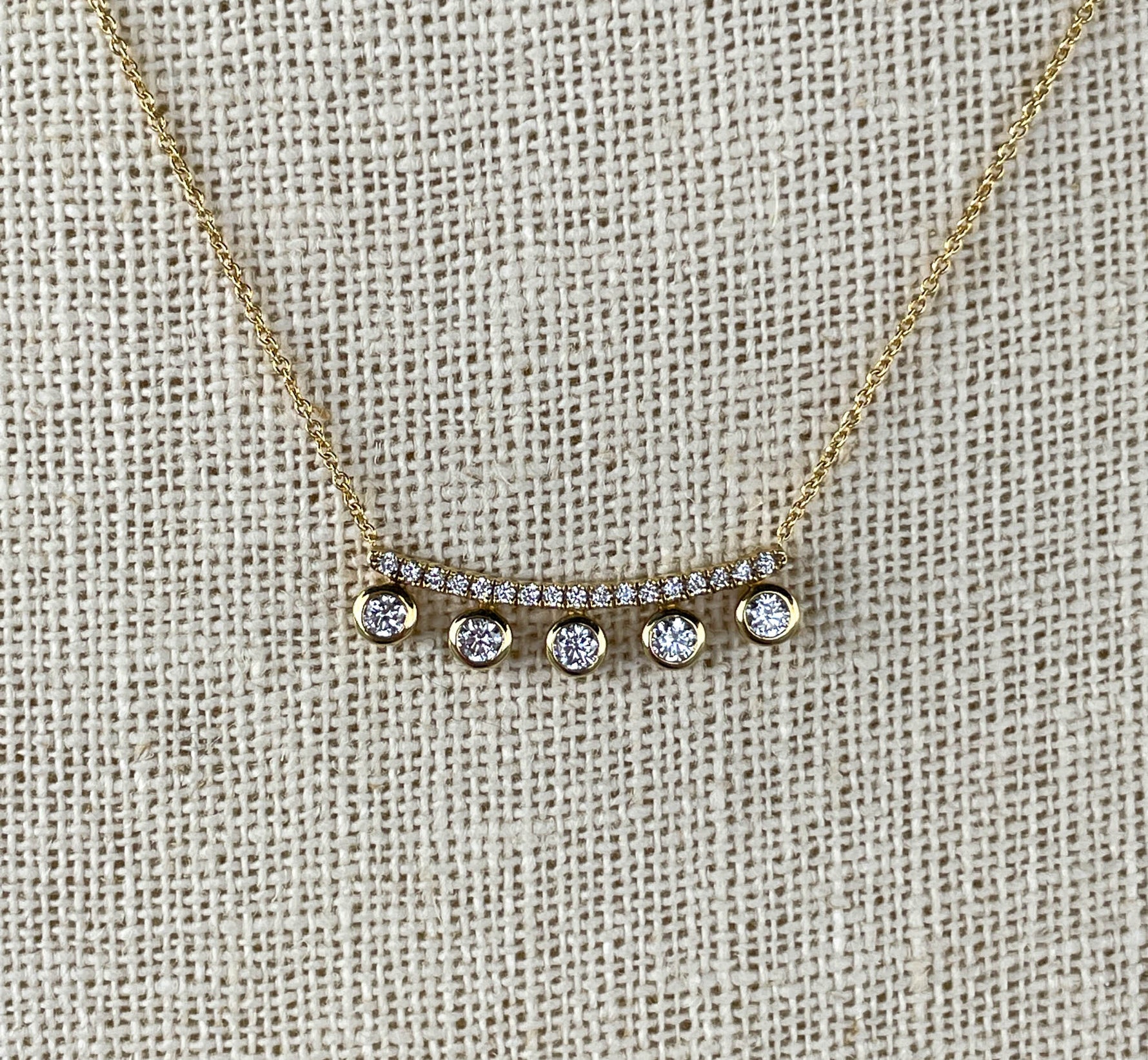 Khai Khai 18k Yellow Gold Diamond Crown Necklace