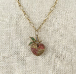 Khai Khai 18k yellow gold  Multi colored Diamond Gummy Peach Clip On Charm Necklace