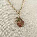 Khai Khai 18k yellow gold  Multi colored Diamond Gummy Peach Clip On Charm Necklace