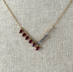Khai Khai 18k Yellow Gold Ruby Diamond Palme Necklace
