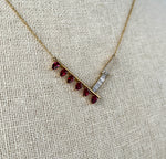 Khai Khai 18k Yellow Gold Ruby Diamond Palme Necklace