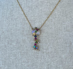 Laura Medine 18k Yellow Gold Moonstone Multi-colored Stone Necklace