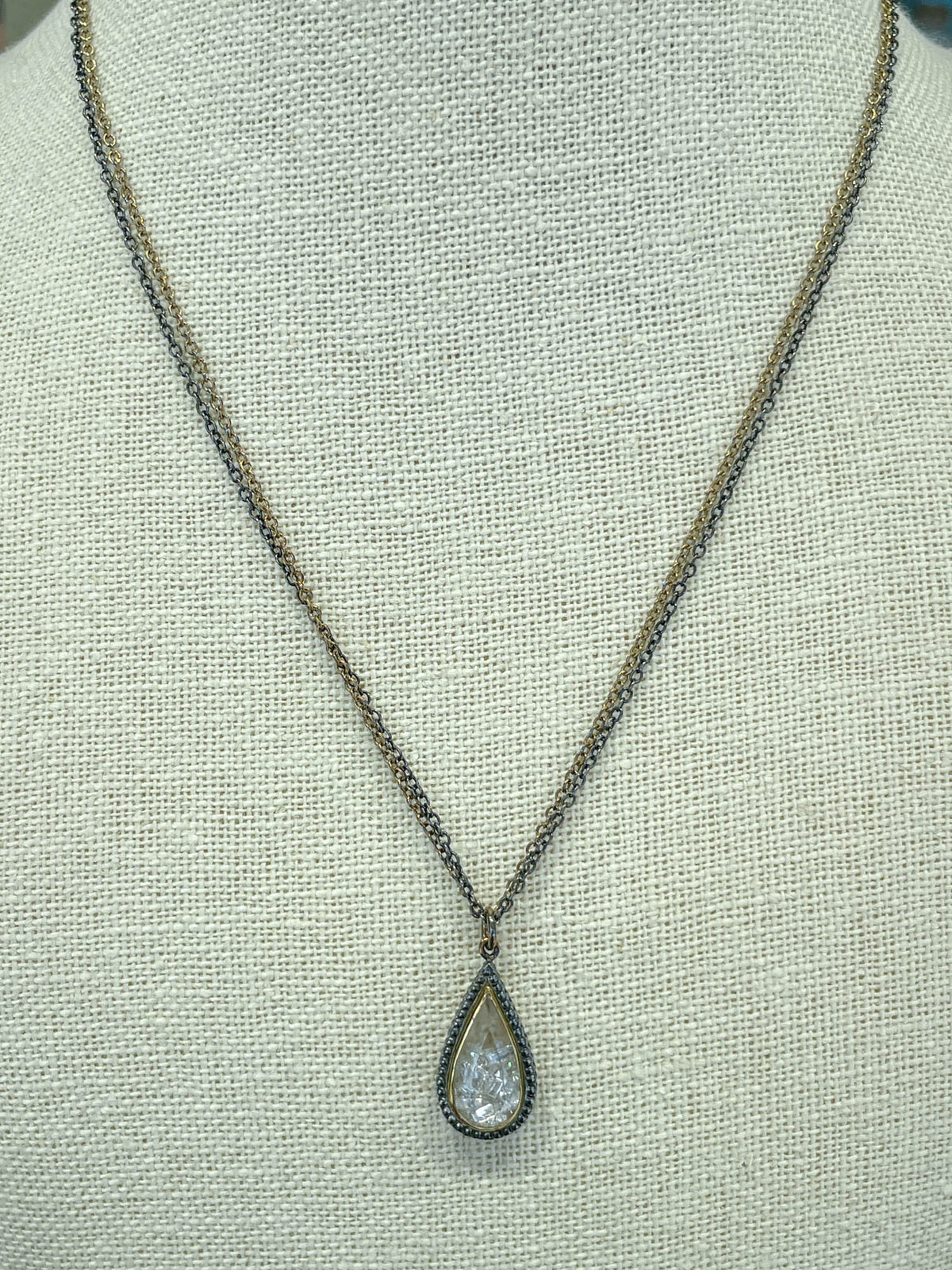 Moritz Glik 18K Yellow Gold Diamond White Sapphire Shaker Necklace