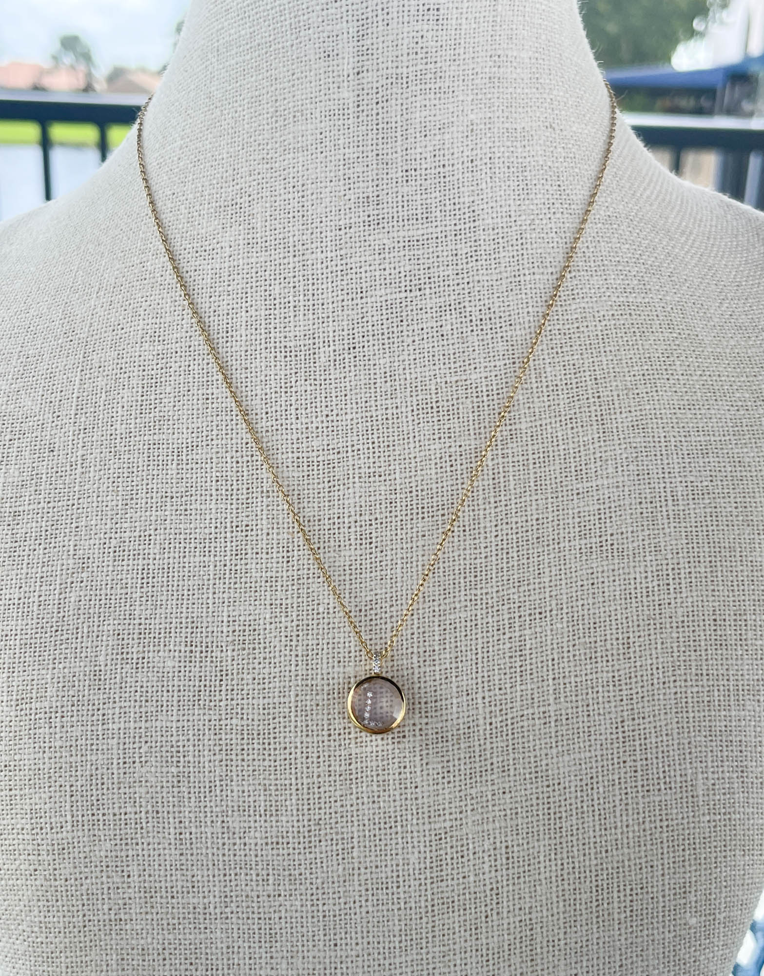 Moritz Glik 18K Yellow Gold Diamond Sapphire shaker Necklace