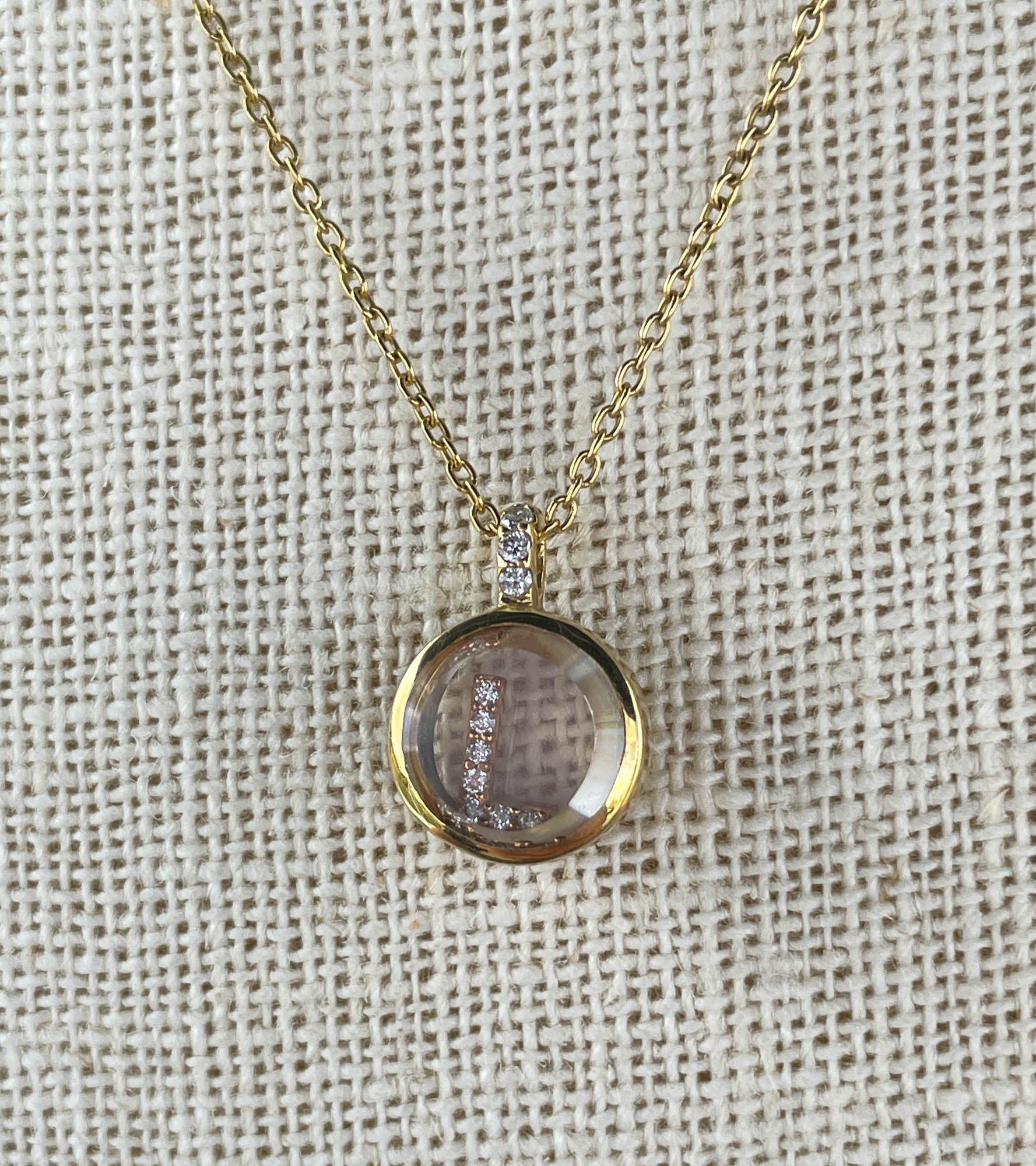 Moritz Glik 18K Yellow Gold Diamond Sapphire shaker Necklace