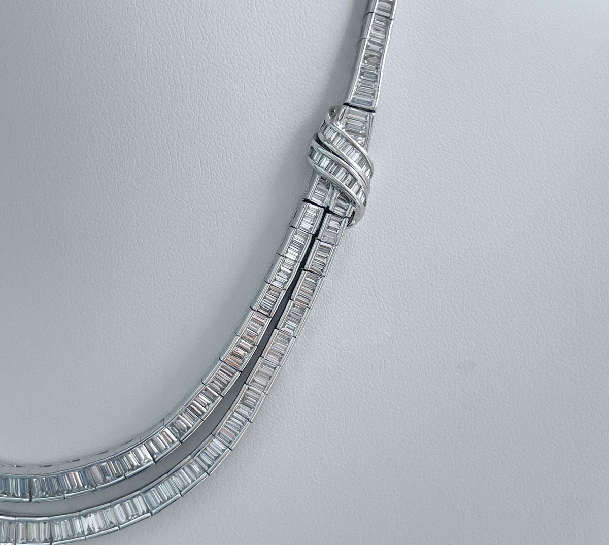 Jay Feder Platinum Diamond Collar Necklace