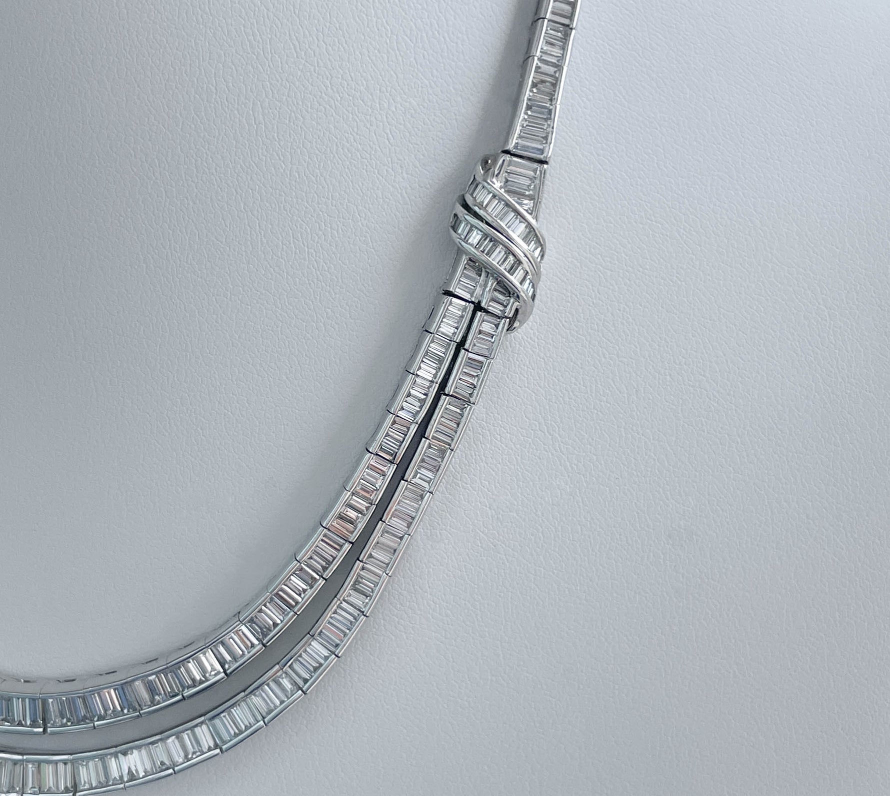 Jay Feder Platinum Diamond Collar Necklace