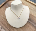 JAY FEDER 14K YELLOW GOLD DIAMOND ENAMEL HEXAGON NECKLACE