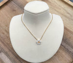 JAY FEDER 14K YELLOW GOLD DIAMOND ENAMEL HEXAGON NECKLACE
