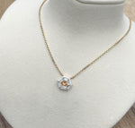 JAY FEDER 14K YELLOW GOLD DIAMOND ENAMEL HEXAGON NECKLACE
